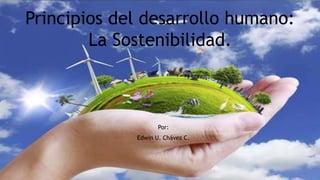 Principios del desarrollo humano:
La Sostenibilidad.
Por:
Edwin U. Chávez C.
 