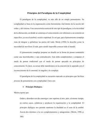 Principios del Paradigma de la Complejidad | PDF