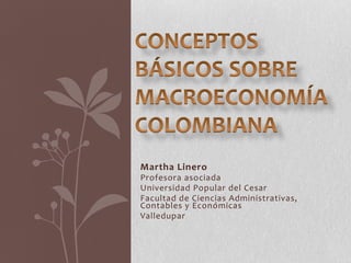 Martha Linero
Profesora asociada
Universidad Popular del Cesar
Facultad de Ciencias Administrativas,
Contables y Económicas
Valledupar
 
