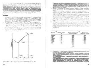 tensa() d~deforma~aoplastica diminuida pelo aumento da velocidade de deforma~ao.
:E:~s~.llllmentocorresponde a urn amolecimento do metal, 0 que conduz aforma~aodas
b
lll1
das. deLuders, ou seja, como em todos os casos semelhantes, 0 amolecimento
0c:orre.eIllregi6es localizadas. Quando isso ocorre em uma maquina dura de ensaio, a
Pllrglltende a cairo Nesse processo, Nabarro15
sugere que as discordfmcias, pelo
a.uIll~l1tode suas velocidades, libertam-se por si mesmas de suas atmosferas. Todavia,
elas.~ventualmenteserao ancoradas por outros obstaculos (tais como contornos de
grao), 0 que leva aforma~ao de novas atmosferas. Para haver deforma~aoadicional, a
carga deve elevar-se novamente, tornando possivel a repeti~ao do cicIo.
Problemas
1. Apesar de ser 0 reticulado mais compacto do que 0 reticulado c.c.c., 0 carbona e, muitas
vezes, mais soluvel no ferro cubico de face centrada do que no ferro cubico de corpo
centrado. Justifique este fato pelo calculo do tamanho de urn intersticio de urn cristal de ferro
c.f.c., usando 0 diametro atomico dado na Fig. 8.2. Suponha que os atomos de carbono
estejam entre os Momos de ferro, ao longo das dire~oes (100).
2. A solubilidade do carbona no ferro cubico de face centrada (fase y) e 2,06% em peso a
1. 147°C (veja Fig. 16.1). Supondo que a equ~ao dada na Se~ao 8.3 seja valida nessa alta
temperatura, determine a concentra~ao de carbono no ferro cubico de corpo centrado a
I. 147°C. (Nota: como pode ser visto na Fig. 17.1,0 ferro c.c.c. e estavel a 1.147°C e, assim
sendo, esta questao e hipotetica).
3. Urna parte da Fig. 17.1 e reproduzida a seguir. 0 ponto A representa a maxima solubilidade
de carbona no ferro c.f.c. que e 2,06% em peso a 1.147°C. No pontoB, a solubilidade e 0,80%
em peso quando a temperatura e 723°C.
Considerando que a linhaAB sejaequivalenteacurvada Fig. 8.3 paracarbonoemferroc.c.c.
e que as equa~oes dadas na Se~ao 8.3possam ser usadas nessas altas faixas de concentra~ao,
determinea energia de ativa~ao para a transferencia de urn mol de atomos de carbono, da
cementita para 0 ferro cubico de face centrada (ferro gama). Suponha que se possa usar nos
calculos concentra~oes ponderais.
4. Quando as concentra~oes sao tao altascomo as do Problema 3, a razao entreasduas
concentra~oes ponderais nao e equivalente a mesma razao expressa em concentra~ao
atomica.
(a) Calcule a razao entre duas concentra~oes, expressas em porcentagem atomica.
(b) Usando essa razao, recalcule a energia de ativa~ao para a transferencia de atomos de
carbona para 0 ferro gama.
(c) Qual e a separa~ao media aproximada entre os atomos de carbona em uma solu~ao
contendo 2,06%ern'peso? Expressea sua resposta em termos do diametro do atomo deferro.
(d) A resposta ao item (c) sugere outro provavel erro no uso das equa~oes da Se~ao 8.3,
quando as concentra~oes sao da ordem de varios por cento. Qual e ele?
S. Utilizando a energia de ativa~ao deduzida no Problema 4, fa~a uma estimativa hipotetica da
concent~ao de equilibrio de atomos de carbona no ferro gama, atemperatura ambiente
(300K).
6. A Tabela A fornece os diametros atomicos dos mais importantes metais cubicos de face
centrada. A TabelaB apresenta os sistemas binarios que formam sistemas isomorfos ou ligas
completamente soluveis, assim como os sistemas binarios onde se observa uma solubilidade
limitada. Determine 0 fator tamanho de cada urn dos sistemas apresentados na TabelaB e
justifique os resultados pelas observa~oes de Hume-Rothery. Discuta, em particular, 0
sistema Ag-Al.
.... (A) (B)
" Elemento Diametro atomico, Sistemas completamente Sistemas com
A 1.147°C A soltiveis (isomorfos) solubilidade limitada
I
Aluminio 2,86 Ag-Au Ag-AI
I
I Cobre 2,55 Ag-Pd Ag-Cu
I Ouro 2,89 Ag-Pt Ag-Ni
I
Chumbo 3,50 Au-Cu Ag-Pb
I
I Nfquel 2,49 Au-Ni Au-Th
I Paladio 2,75 Au-Pd Cu-Pb
(.) I Platina 2,78 Au-Pt Ni-Pb
0
~
I Prata 2,89 Cu-Ni Pb-Pd
::l Torio 3,60 Cu-Pd Pb-Pt
iii
Cu-Pt
:;;
a. Ni-Pd
E
Ni-Pt
Q)
f-
Pd-Pt
o
15Nabarro, F. R. N., Theory of Crystal Dislocations, p. 397, Oxford Press, Londres, 1%7.
300
7. Considere a Fig. 8.5 e, em particular, a natureza da tensao que uma discordancia em cunha
provoca em seu proprio plano de escorregamento.
(a) Se uma outra discordancia em cunha positiva for colocada nesse plano de escorrega-
mento, adireita da discordancia dada, em que dire~ao a tensao tenderia a movimentar essa
segunda discordancia?
(b) Ao mesmo tempo, poderiaa segunda discordancia exercer alguma influencia sobre a
primeira? Explique.
(c) Os campos de tensoes de urn par de discordancias em cunha paralelas reagem entre si da
mesma maneira que a uma tensao externa aplicada. Entao, cada uma pode mover-se sob a
a~ao das tensoes originadas pela outra. Com isso em mente, determine qual deve.ser a
distiincia entre duas discordancias em cunha paralelas, de urn mesmo plano de <:scorrega-
301
 