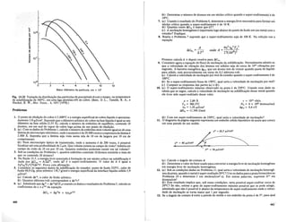 (b) Determine 0 numero de atomos em urn nucleo critico quando 0 super-resfriamel1toe de
lOOC.
7. (a) Usando 0 resultido do Problema 6, determine a energia livre necessaria para formar urn
nucleo critico quando 0 super-resfriamento e de 10 K.
(b) Quantas vezes fj{J nc e maior que kT?
(c) A nuclea9iio homogenea e importante logo abaixo do ponto de fusiio em urn metal com 0
estanho? Explique.
8. Repita 0 Problema 7 supondo que 0 super-resfriamento seja de 100 K. Na solU9iiO use a
equa9iio
Primeiro caicuieA e depois resolva para fj{Jnc.
9. Considere agora a equa9iio do fluxo de nuclea9iio da solidifica9iio. Normalmente admite-se
que a velocidade de vibra9iio dos atomos em solidos seja de cerca de 10'3 vibra90es por
segundo. A barreira energetica ~a, que urn atomo tern de vencer quando passa de liquido
para solido, esta provavelmente em torno de 0,2 eletrons-volt.
(a) Calcule a velocidade de nuclea9iio por mol de estanho quando 0 super-resfriamento e de
100°C.
(b) Se 0 super-resfriamento fosse de 1500C, qual seria a velocidade de nuclea9iio por mol?
(c) Compare as respostas das partes (a) e (b).
10. (a) 0 super-resfriamento miximo observado na prata e de 230°C. Usando esse dado na
tabela que se segue, calcule a velocidade de nuclea9iio na solidifica9iio desse metal quando
ele tiver sido super-resfriado desse valor.
v = 10'3 vib/s
No = 6 X 1023 atomos/mol
liga = 0,4 eV
a = 2,89 A
Tm = 960,5°C
'Yis = 1,26 pJ/cm2
Mils = 11.340J/mol
Maior diiimetro da partieula, em x 10'
106~__--:-- -L-_ _-:- -'-_ _......J._ _---'
o 2 4 6 8 12
Problemas
Fig. 13.23 Varia9iio da distribui9iio das partlculas de precipitado ecom 0 tempo, na temperatura
de solubiliza9iio de 540°C, em uma liga aluminio-4% de cobre. (Batz, D. L., Tanzilli, R. A., e
Heckel, R. W., Met. Trans., 1, 1651 [1970].)
1. 0 ponto de ebuli9iio do cobre e 2.6000C e a energia superficial do cobre liquido e aproxima-
damente 110 pJ/cm2. Supondo que 0 diametro atomico do cobre nafase liquidae igual ao seu
diametro na fase salida (2,55 A), calcule 0 numero de embrioes de equilibrio, contendo 10
atomos,em urn mol de vapor de cobre logo acima do seu ponto de ebuli9iiO.
2•.(a) Com os dados do Problema 1, calcule 0 numero de embrioes num volume igual ao de uma
laminade microscopio eletronico, onde 0 aumento e de 20.ooovezese a espessura dalamina e
2.000 A. Suponha que a lamina seja vista numa tela de 10 cm de largura por 10 cm de
comprimento.
(b) Nummicroscopio optico de transmissiio, onde .0 aumento e de 200 vezes, e possivel
focalizar ate uma profundidade de 2 p.m. Que volume estaria no campo de visiio? Admita urn
campo de visiio de 10 cm por 10 cm. Quantos embrioes poderiam existir em tal volume?
3. Sob as condi90es do Problema I, quantos embrioes contendo 10 atomos existiriio a mais do
que os contendo 20 atomos?
4. Na Se9iio 13.3, a energia livre associada aforma9iio de urn nucleo critico na solidifica9iio e
dada por IlGnc = A/IlT', onde liT e 0 super-resfriamento. 0 valor de A e igual a
4il'Y1s3
To2/27(t:.h18
)2. Prove esta afirma~iio.
5. Considere os seguintes dados da solidifica~iiodo estanho: ponto de fusiio 232°C, calor de
fusiio 60,9 J/g, pesoatomico 118,7 g/mol e energia superficial da interface liquido-solido 5,9
pJ/cm2
•
(a) Calcule tJhl8, (.) calor de fusiio atomico.
(b) Quantos eletrons-volt correspondem a DJzIsT?
6. (a) Admitindo que ~18 =All IsJiT/Toe usando os dados e resultados do Problema5, calcule os
coeficientes de n e n213 da equa9iio
IlGn = IlgZStz + TJ'YulZ 2J3
(b) Com urn super-resfriamento de 2500C, qual seria a velocidade de nuclea~iio?
11. 0 diagrama da piigina seguinte representa urn embriiio solido hipotetico de prata que cresce
em uma parede de urn molde.
'1m = 40 p.J/em2
..
"I'm = 19 pJ/em2
(a) Calcule 0 angulo de- contato e.
(b) Determine 0 valor do fator usado para converter a energialivre de nuclea~iio homogenea
em energia livre de nuclea9iio heterogenea.
12. (a) Sob as condi~oes dadas no Problema II , qual seria a velocidade de nuclea~iio heteroge-
nea da prata, quando 0 metal e super-resfriado 20°C? Use os dados para a pratafornecidos no
Problema 10 e determine I em nucleos/(cm2
.s). Em outras palavras, expresse N m
em
atomos/cm2
•
(b) Este resultado implica que, sob essas condi~oes, seria possivel super-resfriar cerca de
20°C? Se niio, estime 0 grau de super-resfriamento maximo possivel que se pode atingir,
admitindo que niio e possivel ir abaixo da temperatura de super-resfriamento onde a veloci-
dade de nuclea~iio se torna maior que I por segundo.
13. Se 0 angulo de contato eentre a parede do molde e urn embriiio de prata e de 2°, para qual
440
441
 