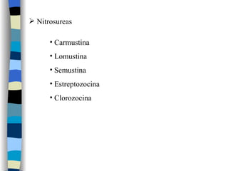 Nitrosureas Carmustina Lomustina Semustina Estreptozocina Clorozocina 