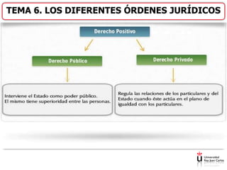 TEMA 6. LOS DIFERENTES ÓRDENES JURÍDICOS
 