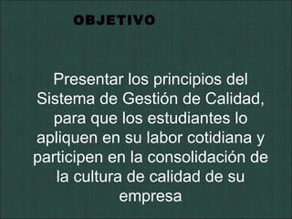 Principios para la gestion de calidad | PPT