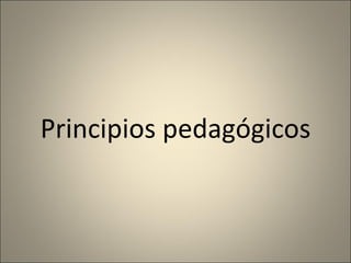 Principios pedagógicos
 