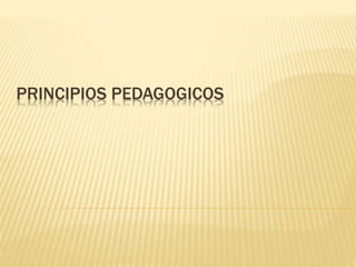 PRINCIPIOS PEDAGOGICOS
 