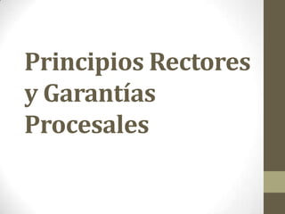 Principios Rectores
y Garantías
Procesales
 