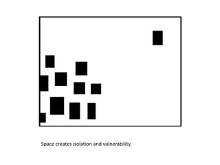 Space creates isolation and vulnerability.

 
