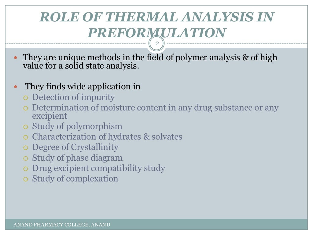 Principle and application of dsc,dta,ftir and x ray diffraction