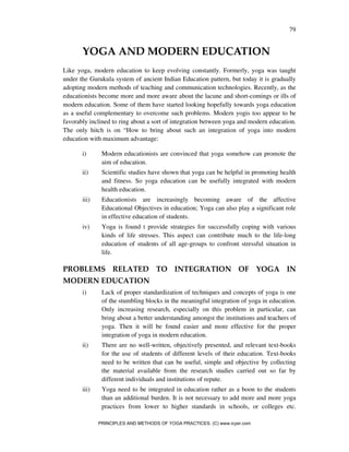 Principles and methods of yoga practices | PDF