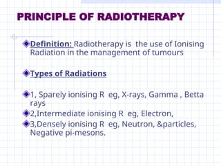 PRINCIPLE AND PRACTICE OF RADIOTHERAPY .ppt