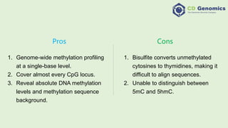 Principle and workflow of whole genome bisulfite sequencing | PPTX