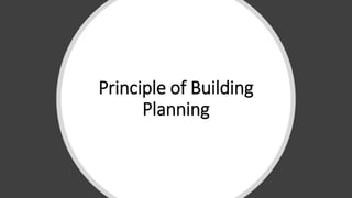 Principle of Building
Planning
 