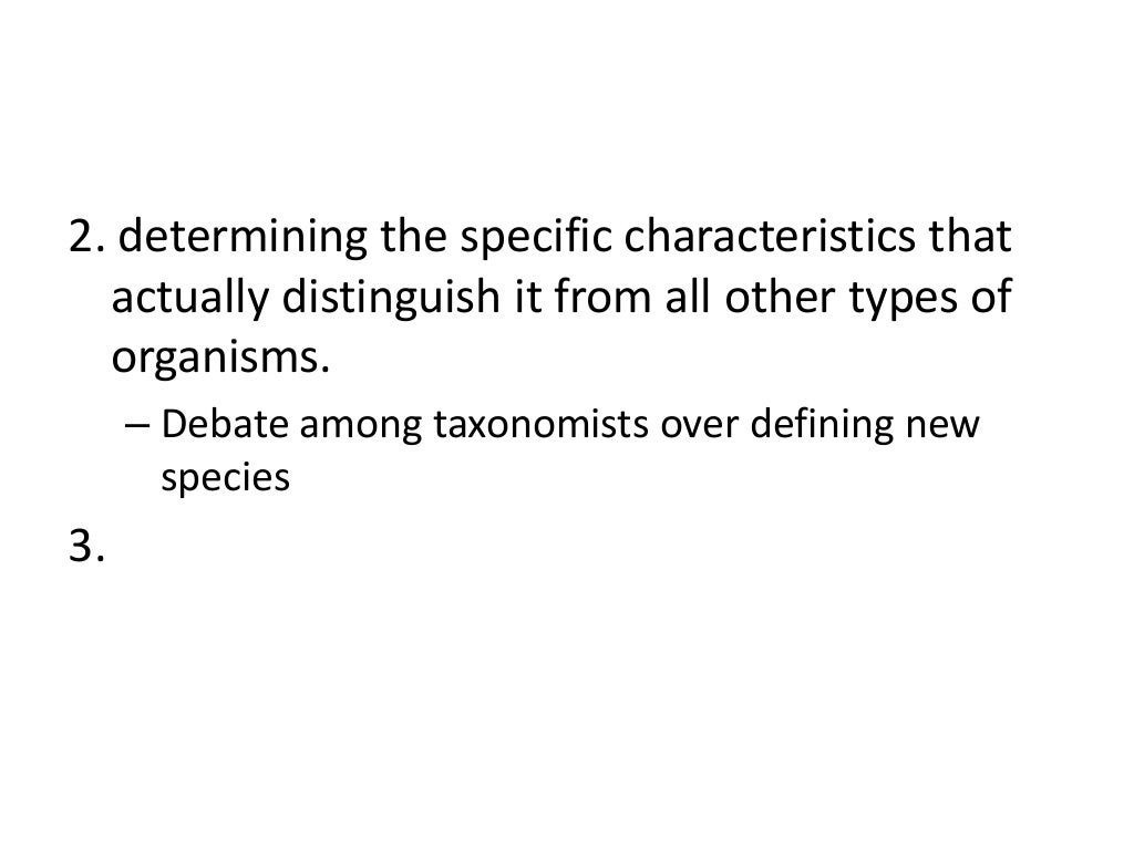 Principle of classification of living things