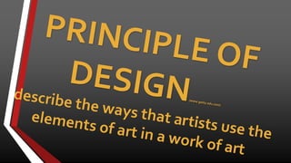 Principle of design