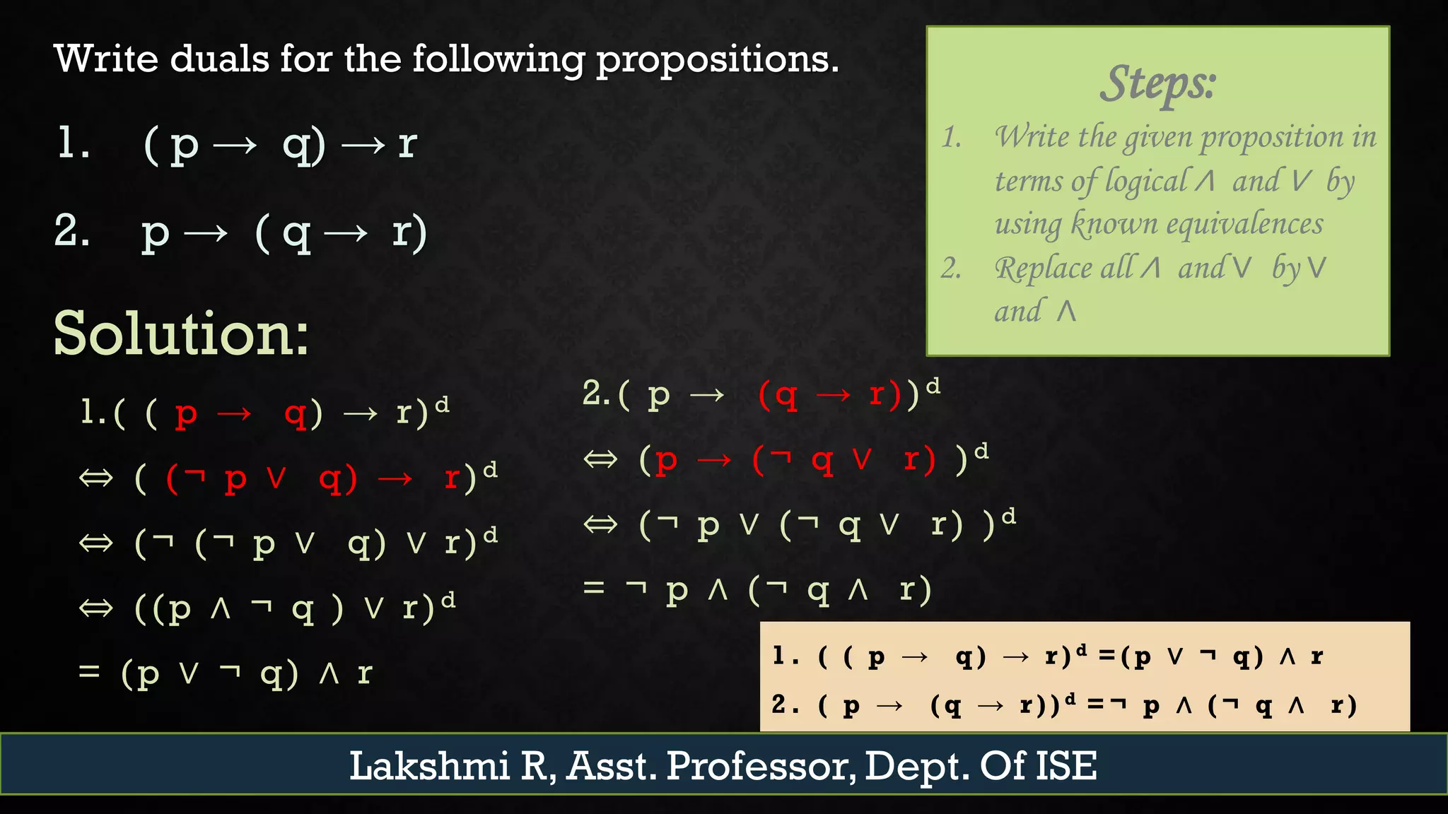 Discrete Mathematical Structures - Fundamentals of Logic - Principle of ...