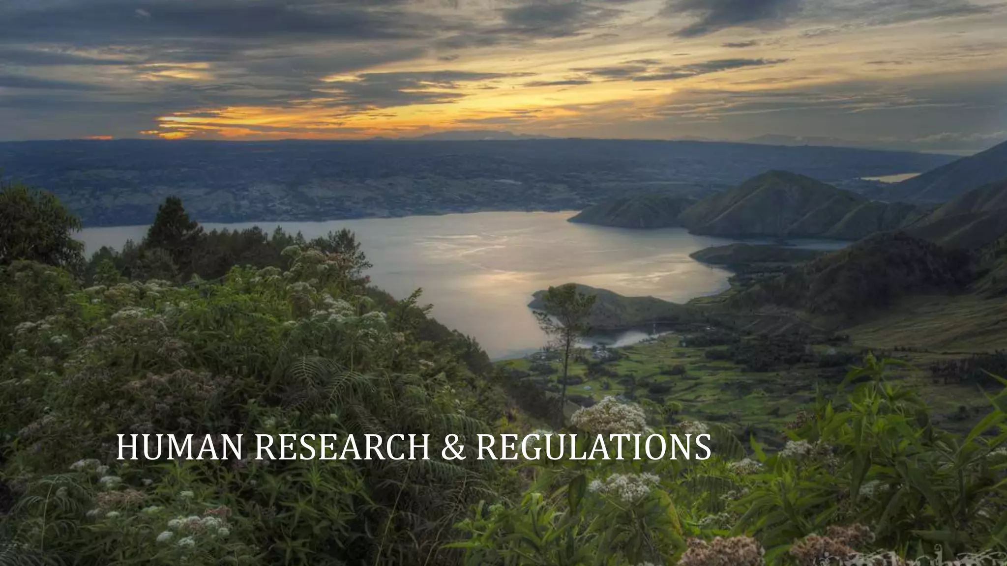 HUMAN RESEARCH & REGULATIONS
 