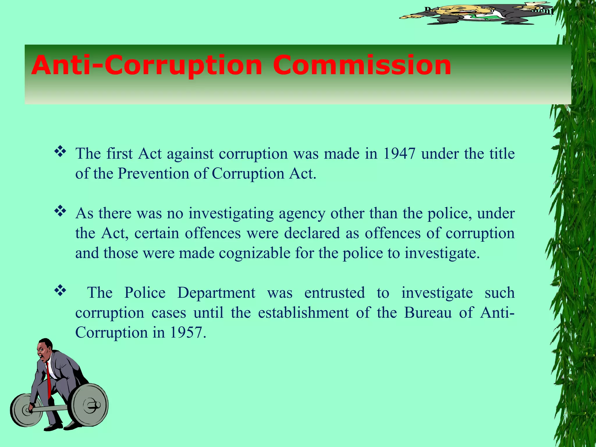Principle of prevention of corruption and anti corruption regulatory ...