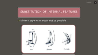 SUBSTITUTION OF INTERNAL FEATURES
• Minimal taper may always not be possible
30
 