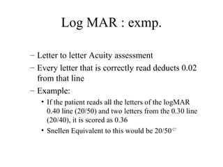 Principle of visual acuity charts class | PPT