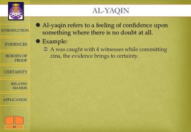 Principle Of Yaqeen Principle Of Yaqeen