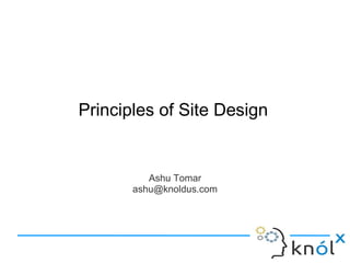 Ashu Tomar
ashu@knoldus.com
Principles of Site Design
 