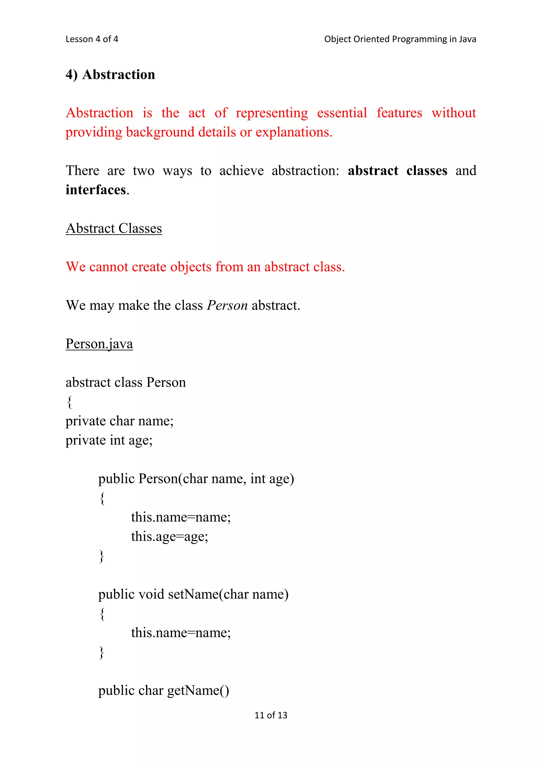 Principles of Object Oriented Programming | PDF