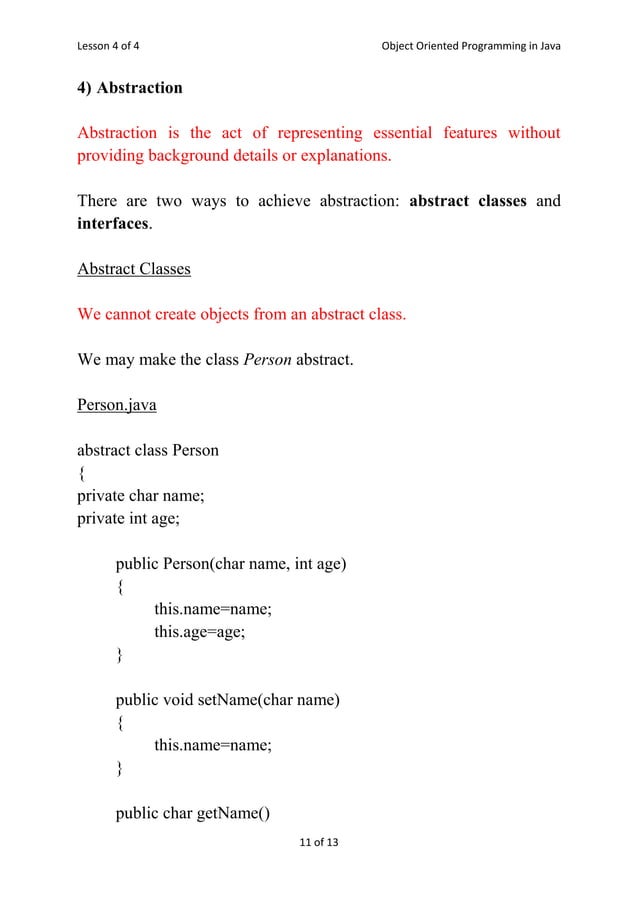 Principles of Object Oriented Programming | PDF