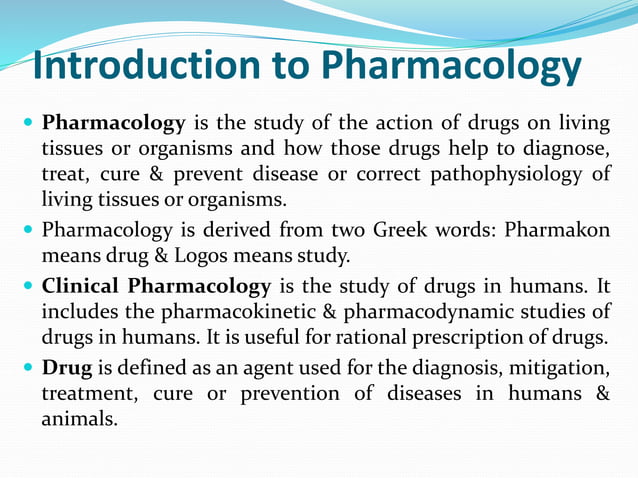 Pharmacology | PPTX | Chemistry | Science