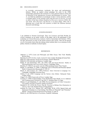 Principles Of Critical Discourse Analysis