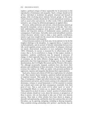 Principles Of Critical Discourse Analysis