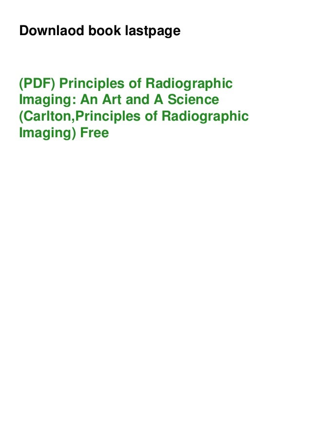 (PDF) Principles of Radiographic Imaging An Art and A Science (Carlton