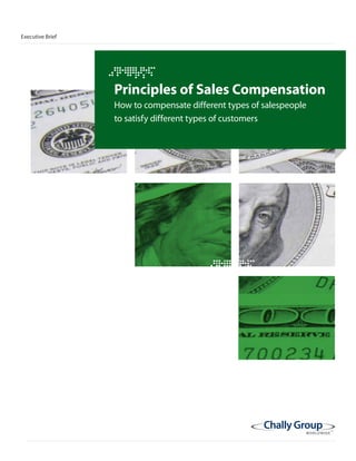 Principles of Sales Compensation
How to compensate different types of salespeople
to satisfy different types of customers
Executive Brief
 