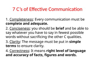 Principles and 7 C's of effective Communication.pptx