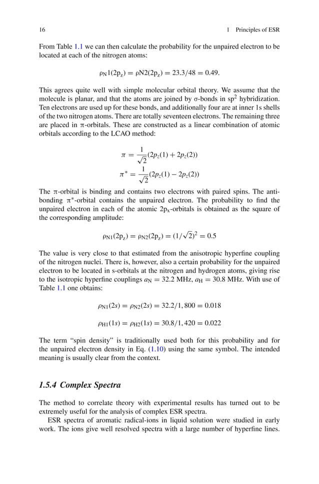 Principles and applications of esr spectroscopy