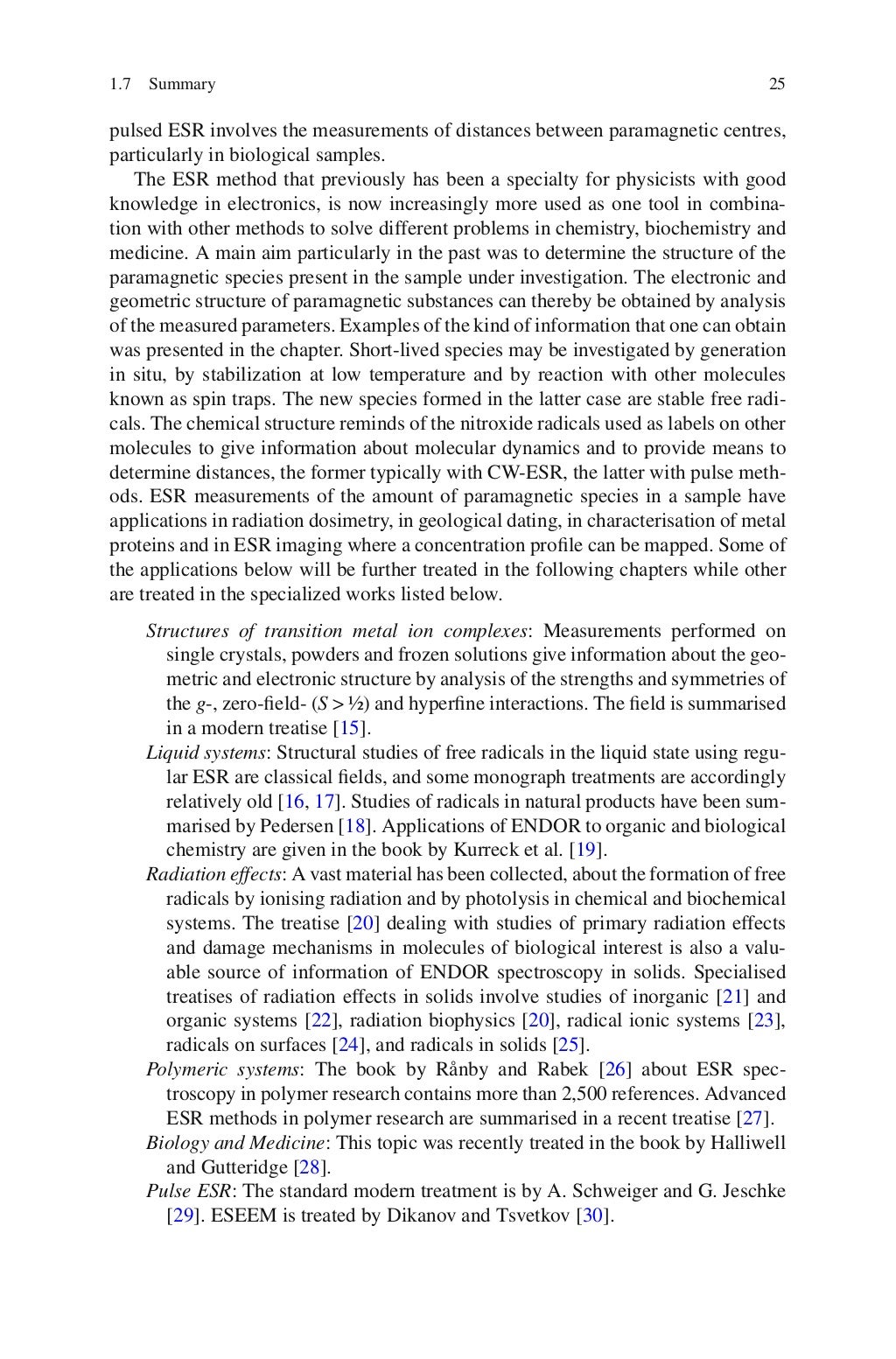 Principles and applications of esr spectroscopy