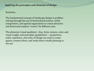 Principles and elements of landscape design | PPTX