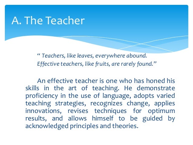 what is the definition of an effective teacher