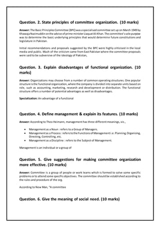 Principles and practice of management | DOCX