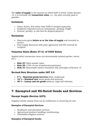 Gst Rules.pdf Principles and Practices of GST 2.0 Study material | PDF
