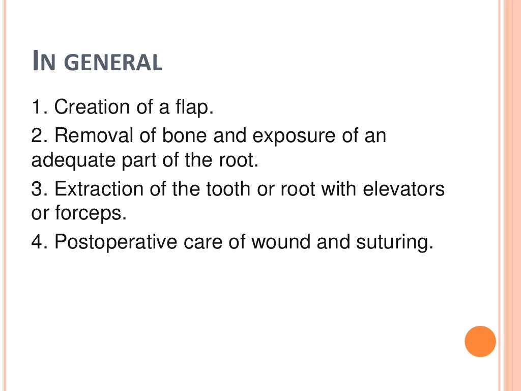 Principles and steps of surgical tooth extraction