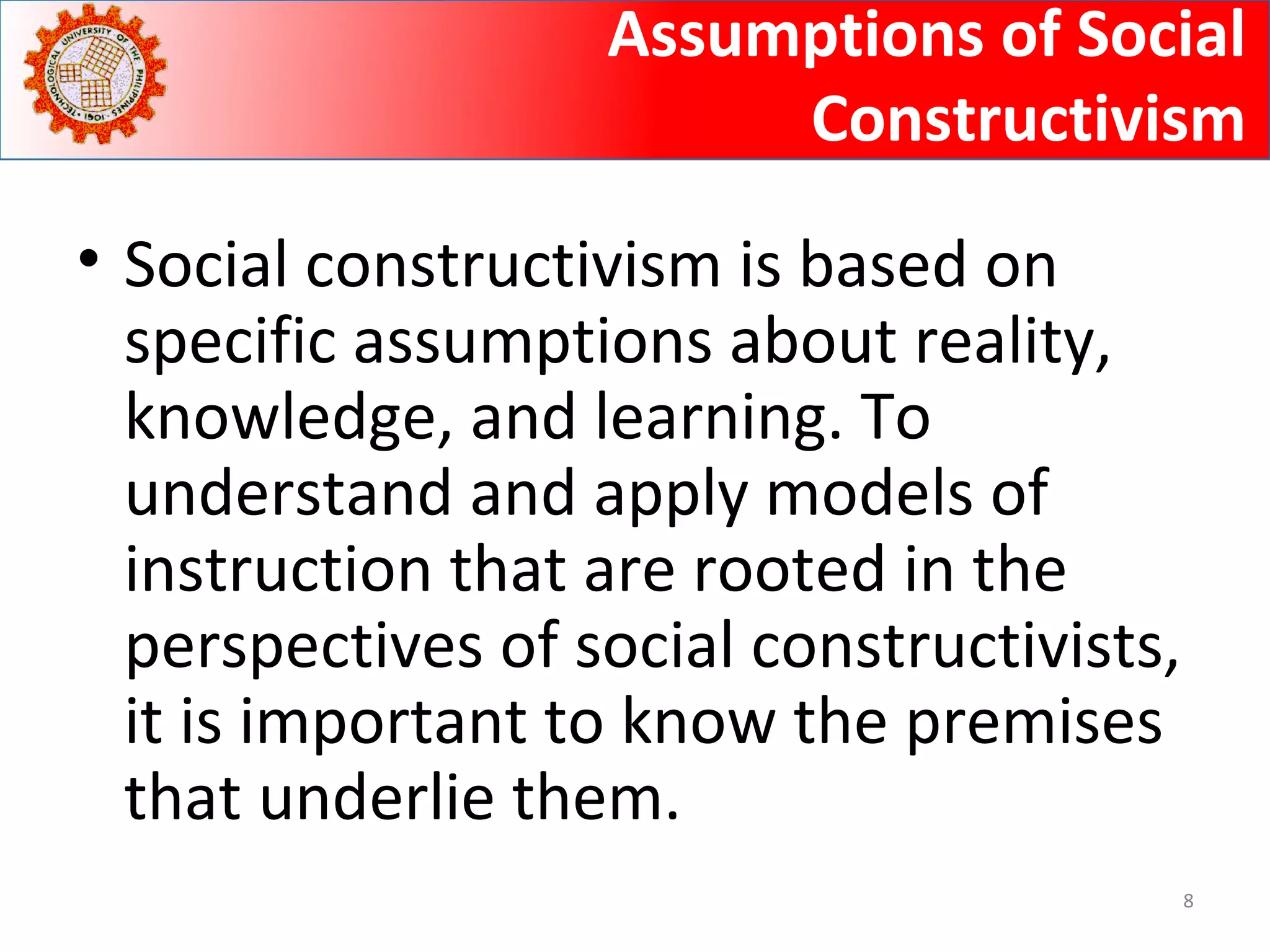 Principles and theories of Learning( Social Constructivism, Multiple ...