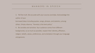 Principles and types of speeches | PPTX