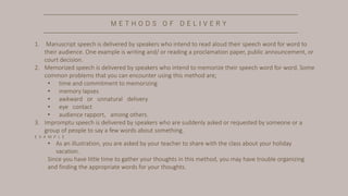 Principles and types of speeches | PPTX