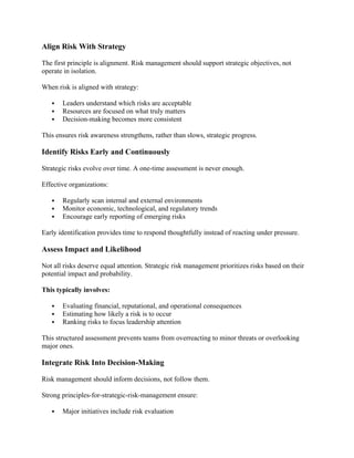 Strong Risk Management Principles for Strategic Risk Management.docx