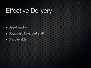 Strategic Principles presentation for ITSSG 2009-01-21