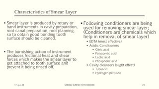 Smear Layer Modifications Principles of Adhesion (Operative Dentistry) | PPTX