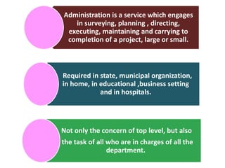 Principles of administration with application | PPTX