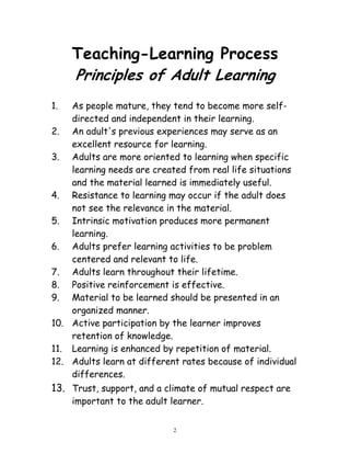 Principles of adult learning | PDF