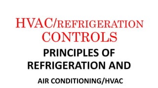 HVAC/REFRIGERATION
CONTROLS
PRINCIPLES OF
REFRIGERATION AND
AIR CONDITIONING/HVAC
 